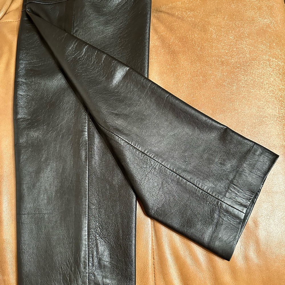 Genuine Lambskin Leather pants slacks Liz Claiborne collection Y2K size 4 - Picture 9 of 11